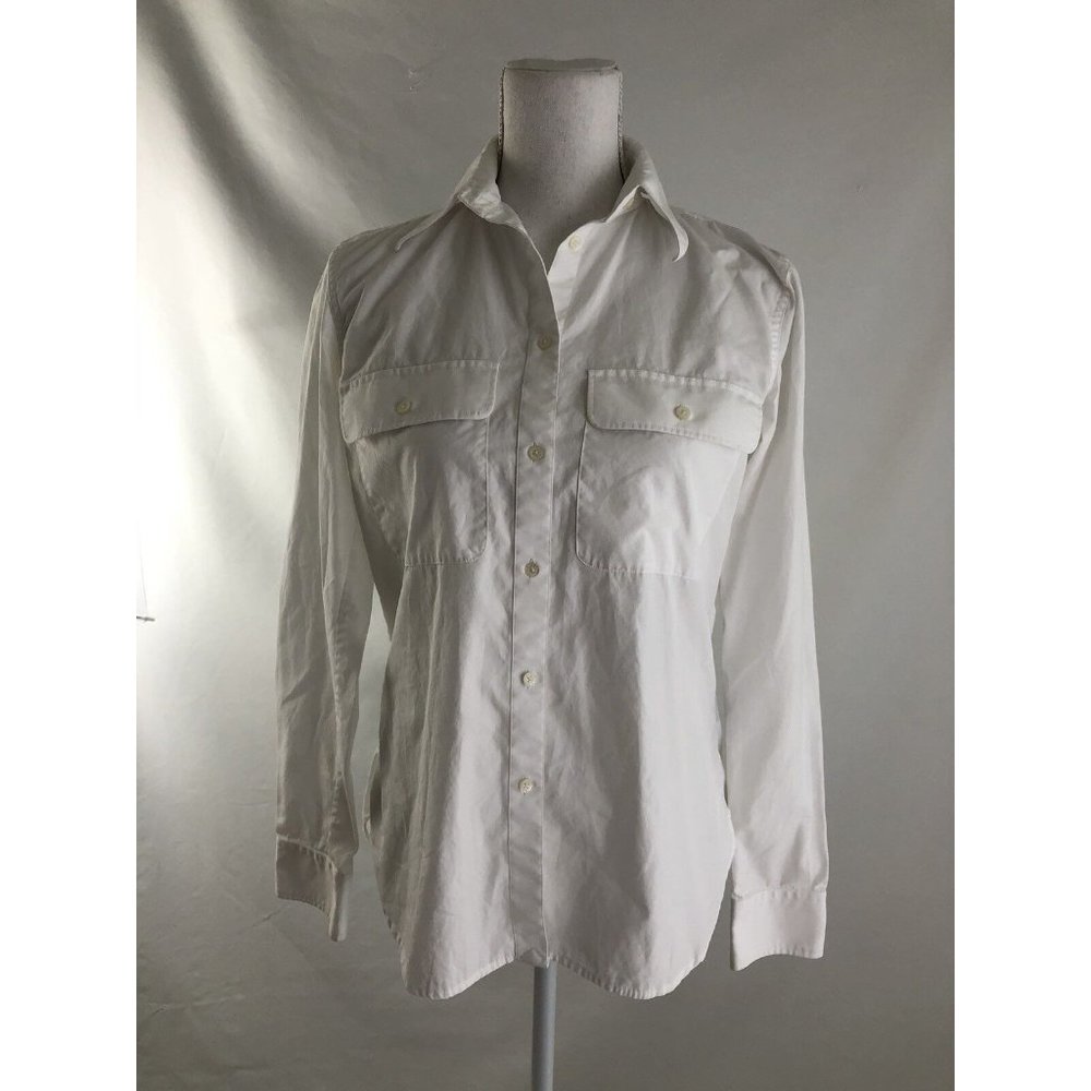 Ralph Lauren Basic Bottoms Down White Blouse Shir… - image 1
